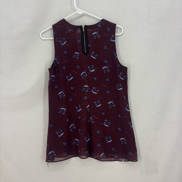 Cabi Women’s Small burgundy professional office tank top floral print blouse - Picture 4 of 10